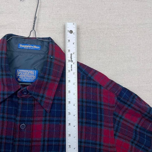 Vintage 70s 80s Pendleton Outdoors Man Wool Plaid Flannel‎ Button Down Shirt - Picture 7 of 7